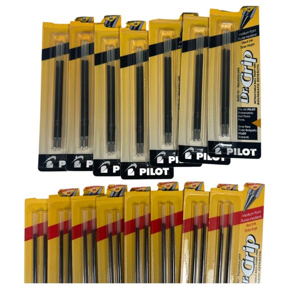 Pilot Dr. Grip Retractable Ballpoint Ink Refills Medium Red Blue Black Lot of 17 - Picture 2 of 4